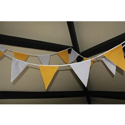 Image of Orange and White Bunting 10m Single Sided