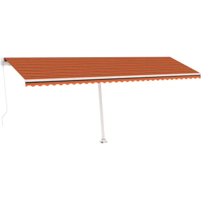Image of vidaXL Freestanding Manual Retractable Awning 600x300 cm Orange/Brown
