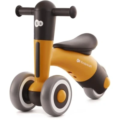 Image of KinderKraft MINIBI balance bike from 1 year, light without pedals, adjustable saddle, easy to clean, weighs 2.1 kg, Yellow