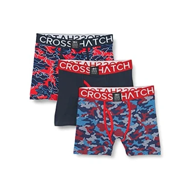 Image of Crosshatch Men&#039;s Linamo Boxer Shorts, Samba Red, L UK