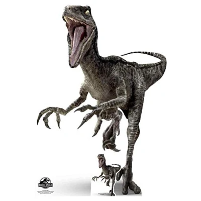 Image of Official Jurassic World Raptor Dinosaur (Blue) 135cm Tall