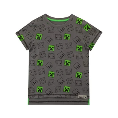 Image of Minecraft Boys T Shirt Age 11 to 12 Years Multicoloured