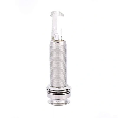 Image of Guitar Endpin Jack, Copper Mono End Pin Jack Socket 6306 for Electric Ukulele Pickup(Silver)
