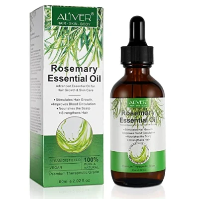 Image of Rosemary Oil For Hair &amp; Skincare, Vegan Great Scalpcare, 60ml Natural Fuller Healthier Hair, Hydrate Your Skin and Face, Men Women (Rosemary Oil)
