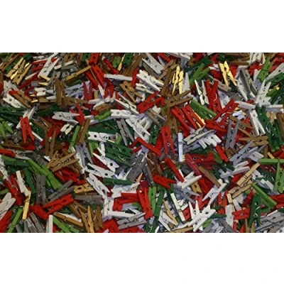Image of celloexpress Pack of 100 25mm Mini Wooden Craft Pegs Christmas Mix 2
