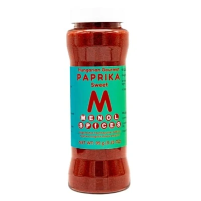 Image of Menol Spices Sweet Hungarian Gourmet Paprika 95g in sprinkler bottle quality