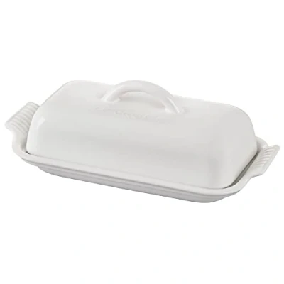 Image of Le Creuset Stoneware Heritage Butter Dish, White