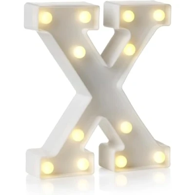 Image of anso LED Alphabet Letter &amp; Number Light Sign Decorations Lamp for Home Birthday Party Event Night Lights 22cm (X)