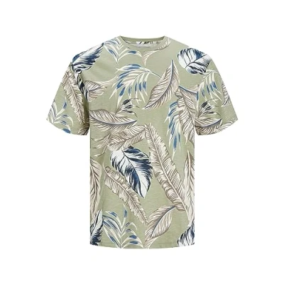 Image of Jack &amp; Jones Resort AOP TEE Print Tshirt, Men&#039;s, Size: Small, Oil green