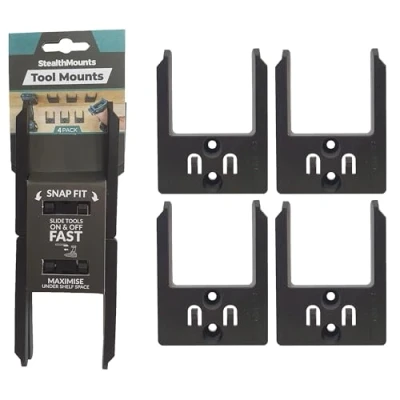 Image of StealthMounts Tool Mounts Compatible with Makita 40v Snap Fit Holders Set of 4 XGT Locking Organisers