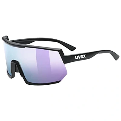 Image of Uvex Unisex Adult, sportstyle 235 sports glasses, black matt/mirror lavender, one size