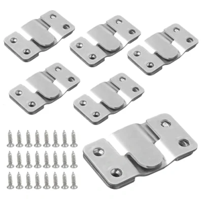 Image of Flush Concealed Mount Bracket, 6 Pairs Interlocking Hang Buckle Heavy Duty with Screws Brackets Mirror Headboard Wall Fixings 53MM