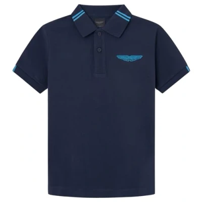 Image of Hackett London Boy&#039;s Am Tipped Polo, Blue (Navy), 15 Years