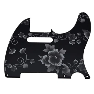 Image of Dopro 5 Hole Vintage Tele Guitar 3D Printed plastic Pickguard Scratch Plate for USA/Mexican FD Telecaster Flower Pattern