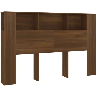 Image of vidaXL Headboard Cabinet Brown Oak 160x18.5x104.5 cm