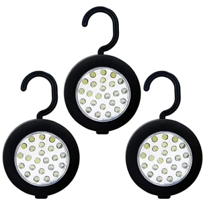 Image of DSYJ 24 LED Round Magnetic Work Light Torch With Integral Hook And Magnet Set, Pack of 3