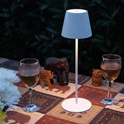 Image of Elipta Rechargeable Battery Outdoor LED Table Lamp Black or White (White)