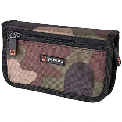 Image of Protec Trumpet Mouthpiece Pouch (4 Piece) Camouflage Nylon with Zipper Closure, Model A221CAMO