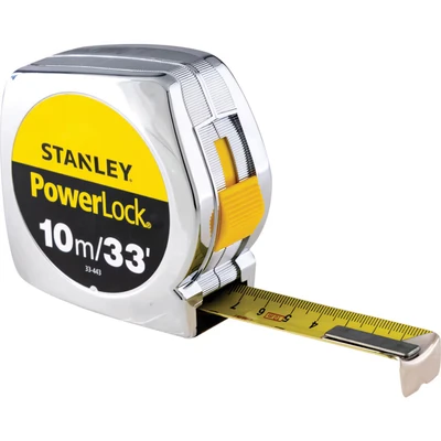 Image of Stanley 0 33 443 Metric/Imperial Powerlock Rule with 25mm Blade, 10m/33&#039;