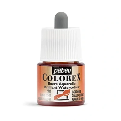 Image of Colorex Ink 45ML Golden Yellow Watercolour Pebeo Velvet Finish Multipurpose Drawing All Media