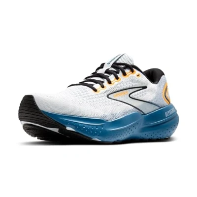 Image of Brooks Men’s Glycerin 21 Neutral Running Shoe, White/Sapphire/Orange, 9 UK