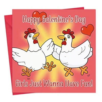 Image of Twizler Funny Galentines Day Card with Hens Galentine’s Humorous Gifts For Her Presents