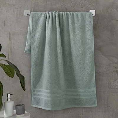 Image of Catherine Lansfield Zero Twist Soft &amp; Absorbent Cotton Bath Sheet Sage Green