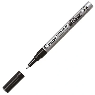 Image of Pilot Super Colour Fine Marker Bullet 3.0 mm Tip Silver, Box of 12