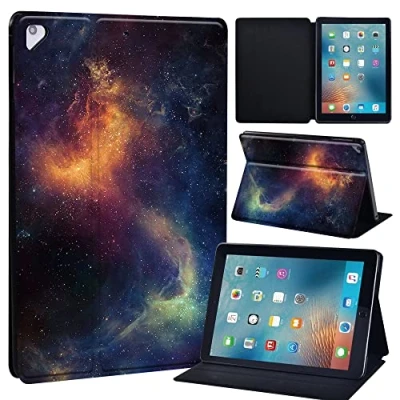 Image of Leather slim lightweight Stand Cover Folio Case for Apple New iPad 9.7 2018 2017(6th Gen, 5th Gen)/iPad Air 2/iPad Air/iPad Pro Tablet with Auto Wake/Sleep (universal space)