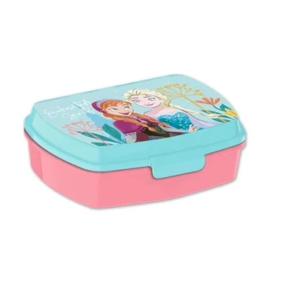 Image of Disney Frozen Lunch Box 20cm Food Safe Plastic Container for Kids Sandwich Girls and Snacks On The Go School Gift 3+Years