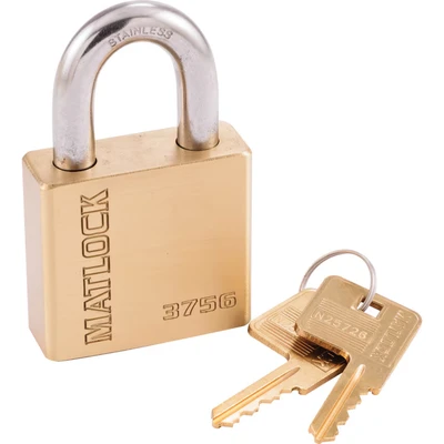 Image of Matlock Brass Key Padlock 50mm