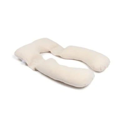 Image of doomoo XXL Pregnancy Pillow, Organic Cotton with Detachable Maternity Nursing Support Cushion, OEKO TEX® Certified, Made in Europe, Mini Flowers Sand