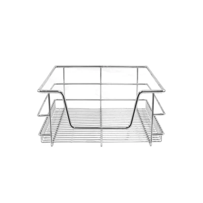 Image of KuKoo 6 x Kitchen Pull Out Soft Close Heavy Duty Baskets, 400mm Wide Cabinet, Slide Wire Storage Drawers, Organiser Metal