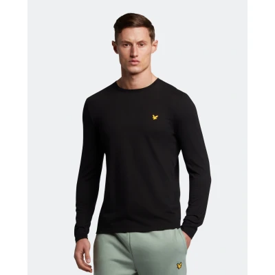 Image of Lyle &amp; Scott Mens Sports Long Sleeve Martin T Shirt Jet Black XXL