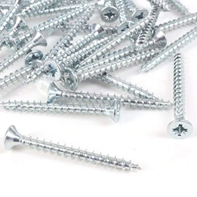 Image of 100x Zinc Countersunk Wood Screws M4 x 60mm for Structural Timber &amp; Masonry