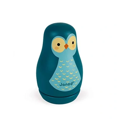 Image of Janod Wooden Owl Music Box Children&#039;s Room Decoration Ages 3 and Up, J04672, Beige