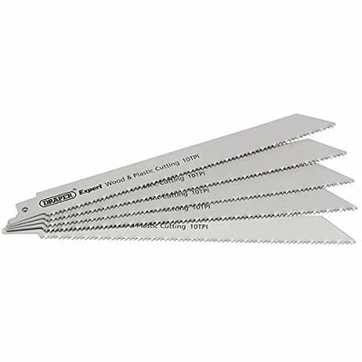 Image of Draper Reciprocating Saw Blades, 200mm, 10tpi (Pack of 5)