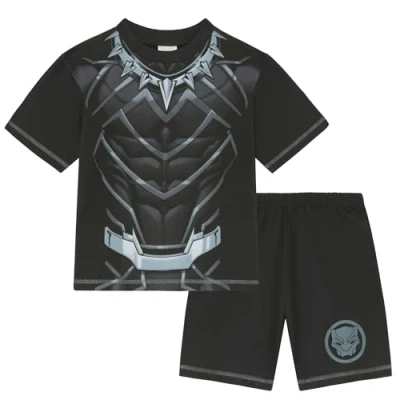 Image of Marvel Black Panther 100% Cotton Short Novelty Pyjamas 18 24 months