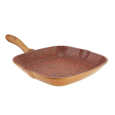 Image of JML Copper Stone Griddle Pan Non Stick Durable 28cm Aluminium and Stainless Steel for Fast Frying Grilling with Dynamic Heat Distribution, Gas, Induction, Electric Ceramic Hobs