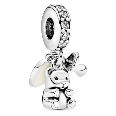 Image of Pandora Passions silver dangle with clear cubic zirconia and enamel