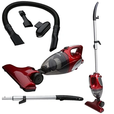 Image of Qualtex 2 In 1 Upright &amp; HandHeld Bagless Compact Lightweight Vacuum Cleaner Hepa Multi Use Hoover Hot Red