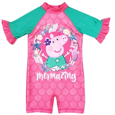 Image of Girls Peppa Pig Swimsuit Swimming Suit Costume (Peppa Pig, 5 6 Years)