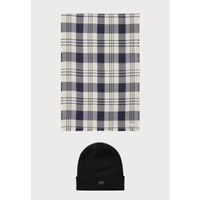 Image of Jack &amp; Jones Giftbox Unisex SET Scarf, Size: One Size, Navy blazer pack:black beanie