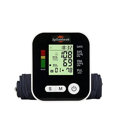 Image of UK TECH Blood Pressure Monitor Upper Arm Automatic Machine Intellisense 180 Memory Large LCD Display (Black)