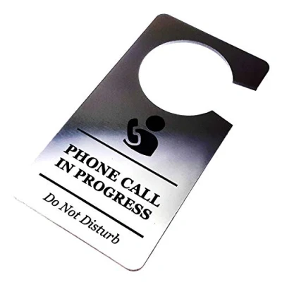 Image of Phone Call In Progress, Do Not Disturb Sign Door Hanger, Warning Notice, Home Office, Schooling, Lesson, Meeting, Chat Keep Others Out. Globally Shipped Item.