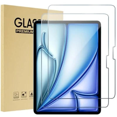 Image of ProCase 2 Pack Screen Protector for iPad Air 11 Inch M2 2024 A2902 A2903 A2904, Tempered Glass Film Guard Clear