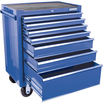 Image of Kennedy Red 7 Drawer Professional Roller Cabinet