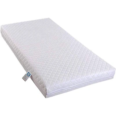 Image of Top Style Collection Toddler Cot Bed Mattress Fully Breathable Foam &amp; Poly Cotton Cover for Baby Comfort 140cm x 70cm 7.5cm