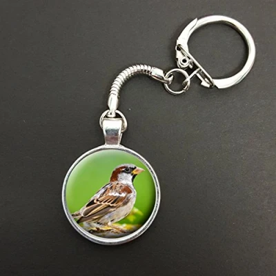 Image of Sparrow Pendant On A Snake Keyring Ideal Birthday Gift N57