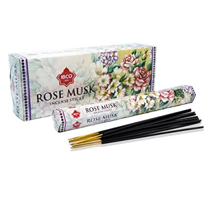 Image of ROSE MUSK INCENSE STICKS Box of 6 Packets